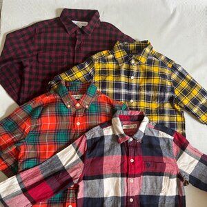 (4) Boys Casual Long-sleeved Button-ups -